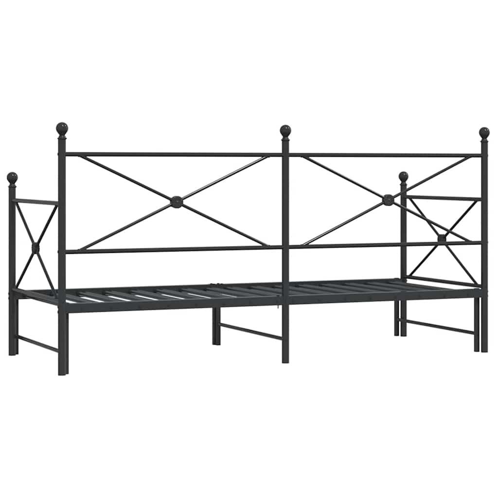 Krevet na rasklapanje bez madraca crni 90x200 cm čelik