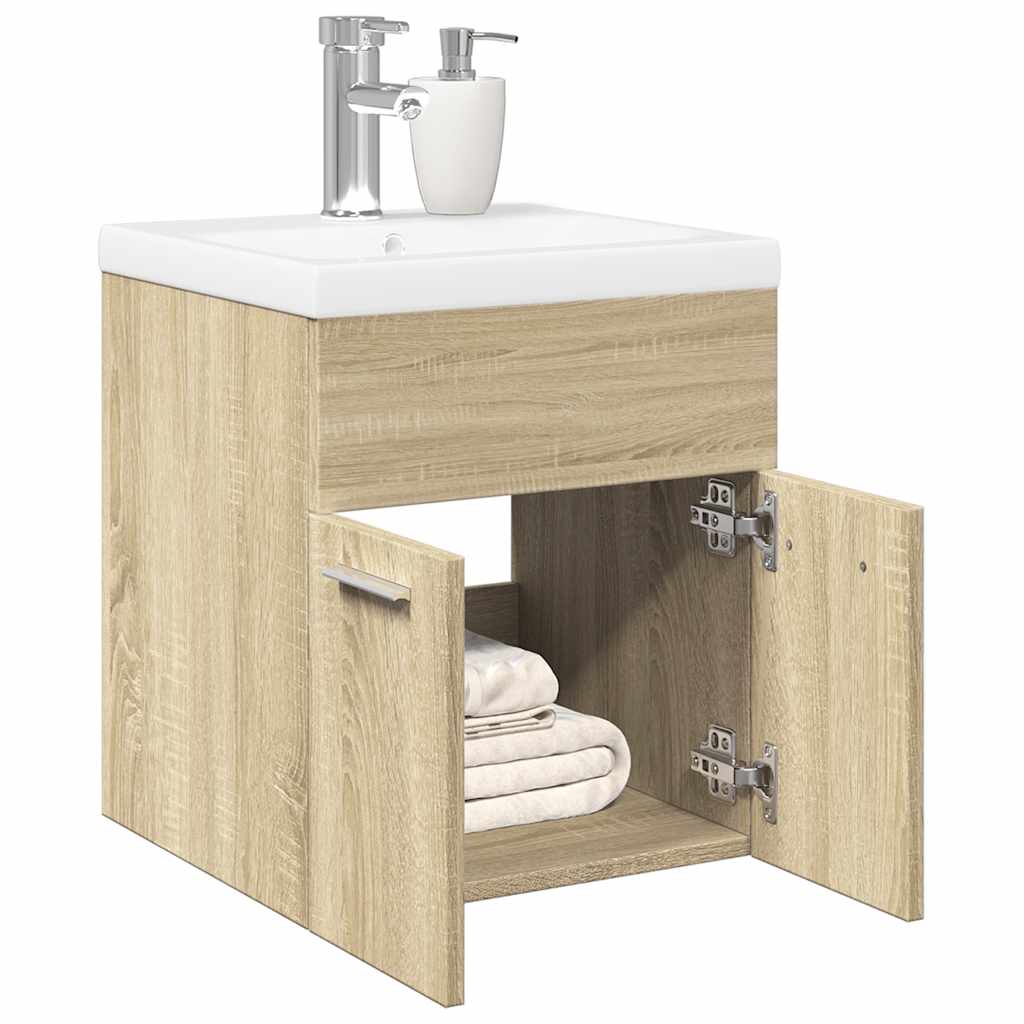 2-dijelni set kupaonskog namještaja boja hrasta sonome drveni Smeđa 41 x 38.5 x 46 cm