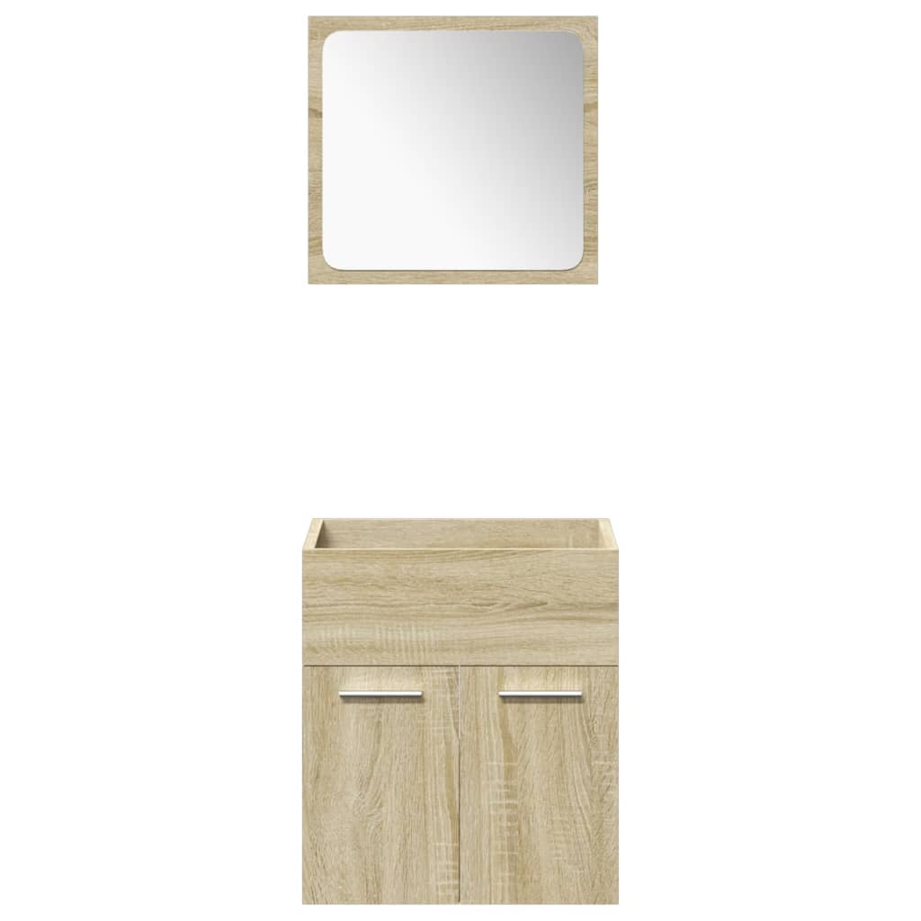 4-dijelni set kupaonskog namještaja boja hrasta sonome drveni Smeđa 41 x 38.5 x 46 cm