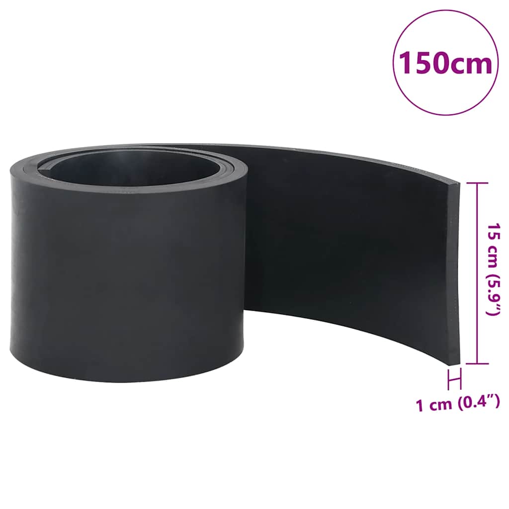 Gumeni rub za ralicu za snijeg crni 150x15x1 cm