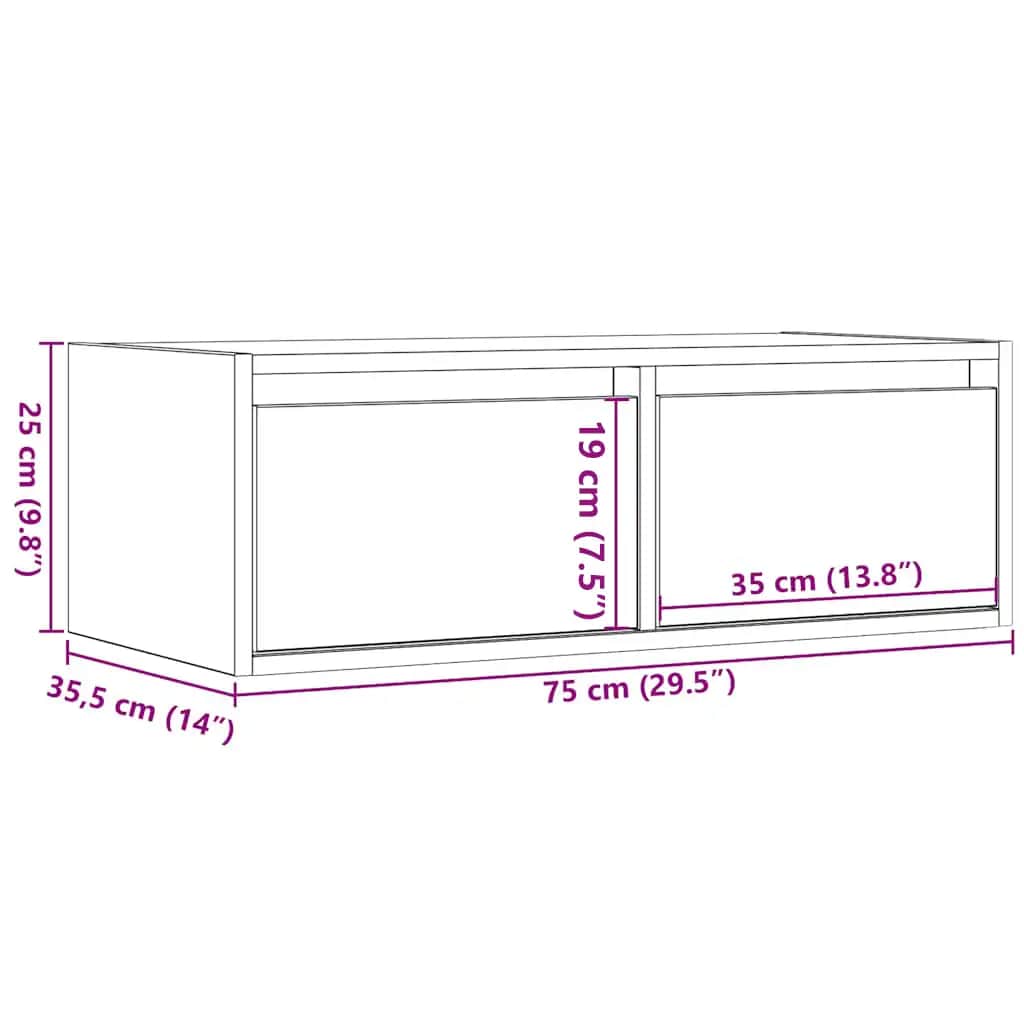TV ormarić s LED svjetlima boja hrasta sonome 75x35,5x25 cm