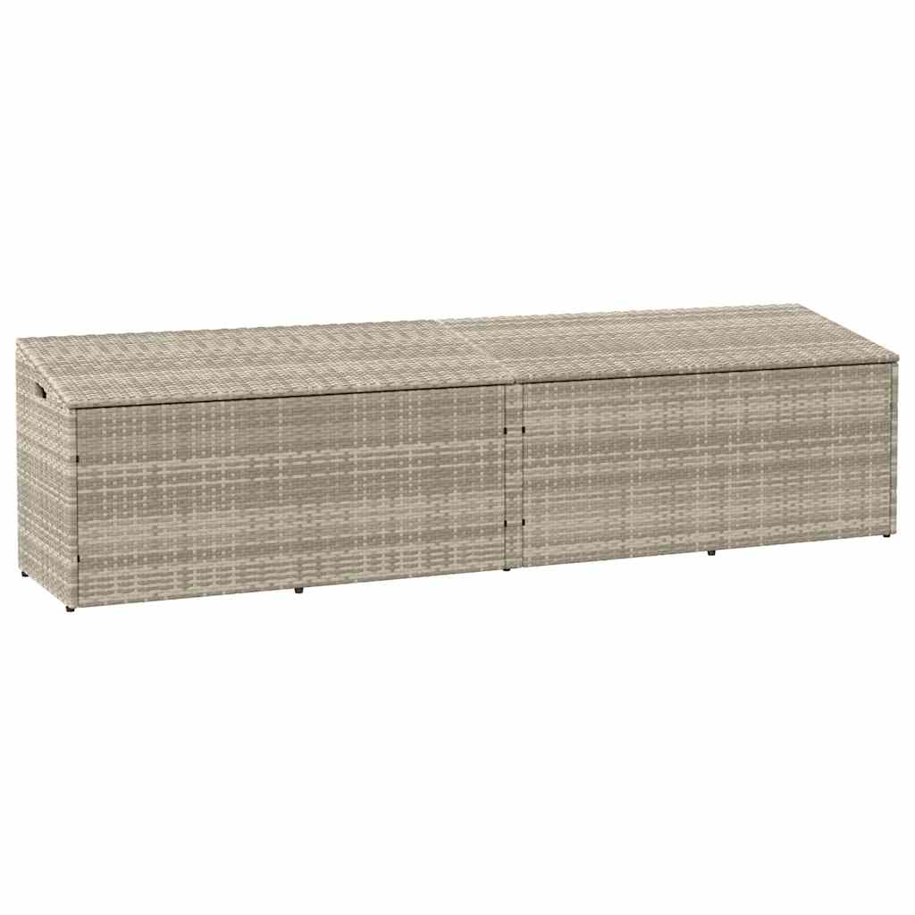 Vrtna kutija za pohranu svijetlosiva 220x50x58 cm poli ratan