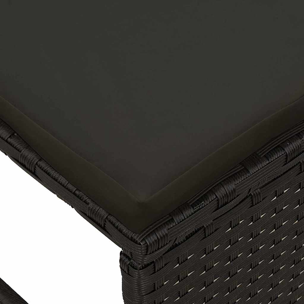Sjedeća garnitura za vrt 6 kom. Crna poliratan 84 x 45 x 35 cm