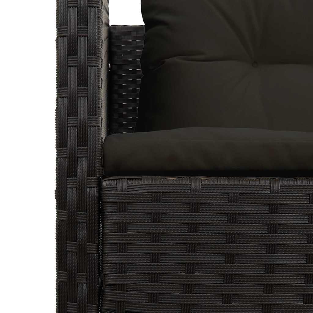 Sjedeća garnitura za vrt 6 kom. Crna poliratan 84 x 45 x 35 cm