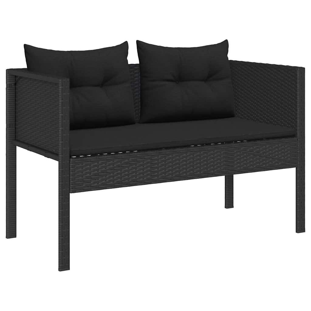 Sjedeća garnitura za vrt 6 kom. Crna poliratan 84 x 45 x 35 cm
