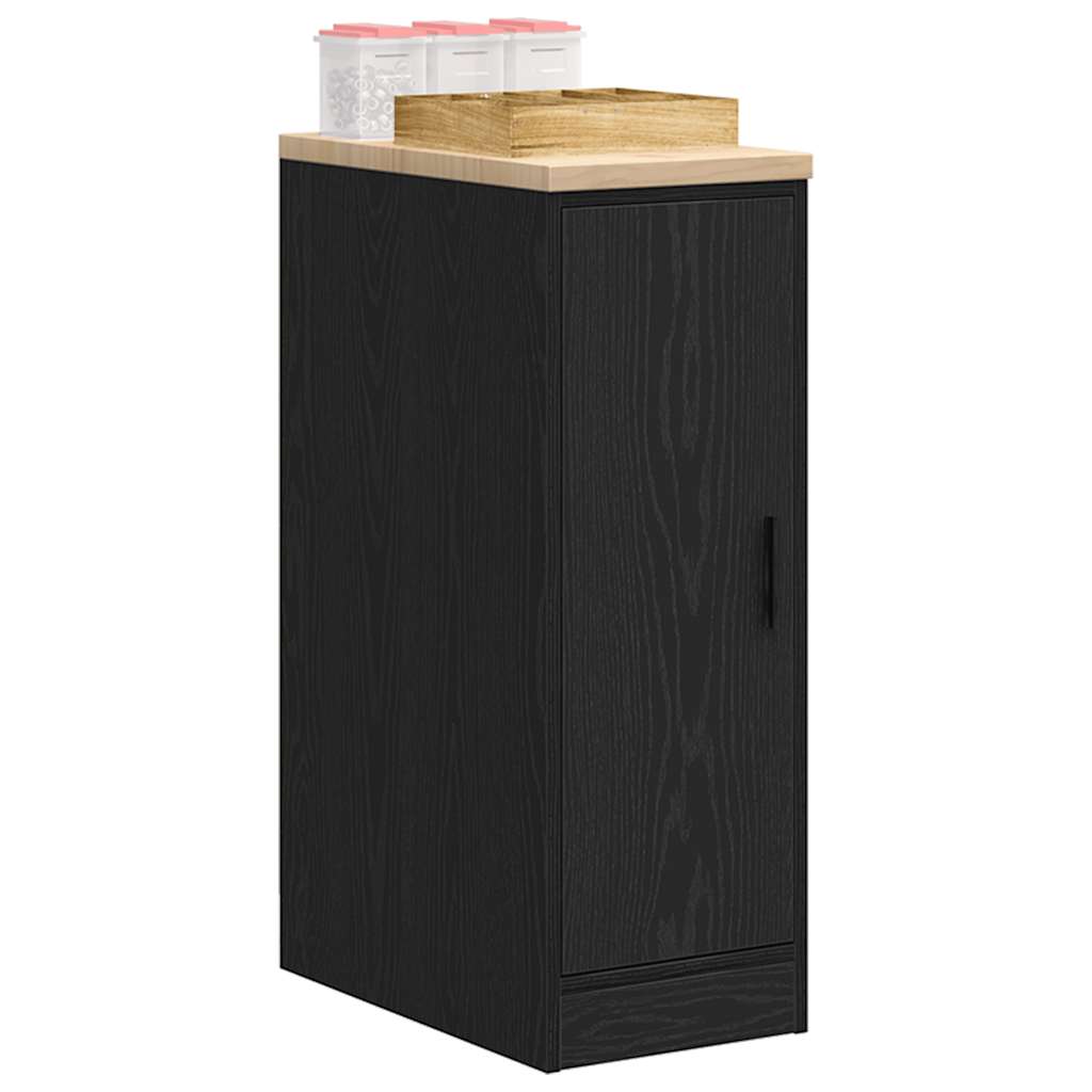 Garažni ormar za odlaganje crni 30x51x85 cm masivne borovine