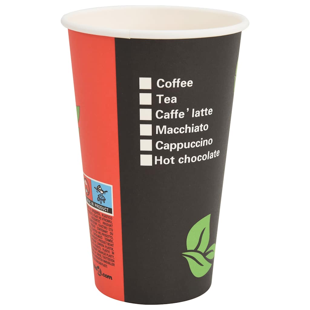papirnate šalice za kavu s poklopcima 1000 kom 16 oz 400 ml Crvena