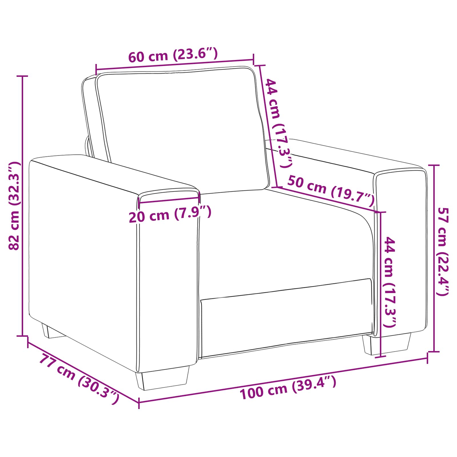 Sofa 3 pcs Bež 219 x 80 x 82 cm Platnasta tkanina