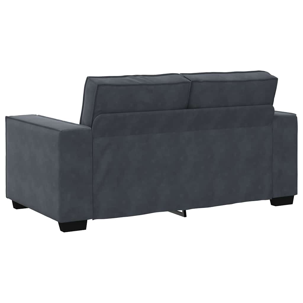 3-dijelni set sofa s jastucima, tamno sivi baršun