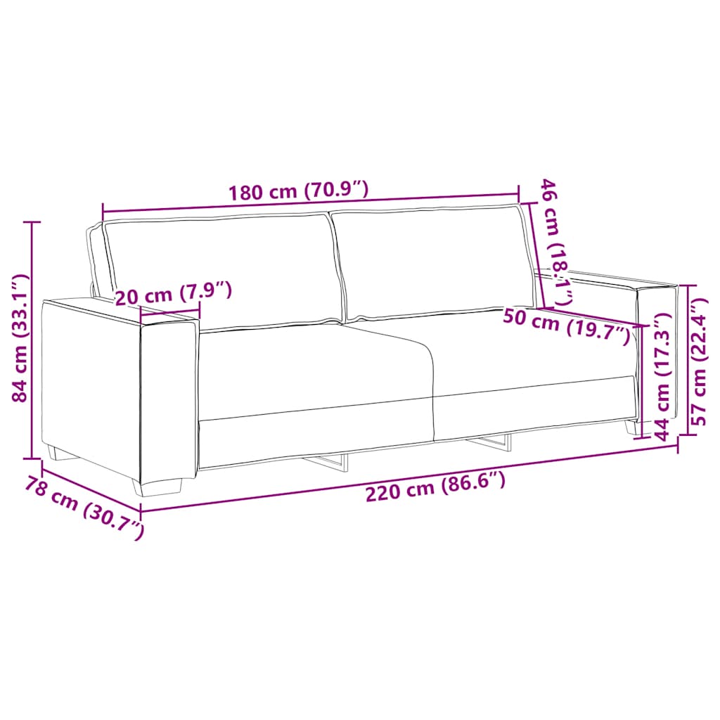 3-dijelni set sofa s jastucima, vinsko crveni baršun