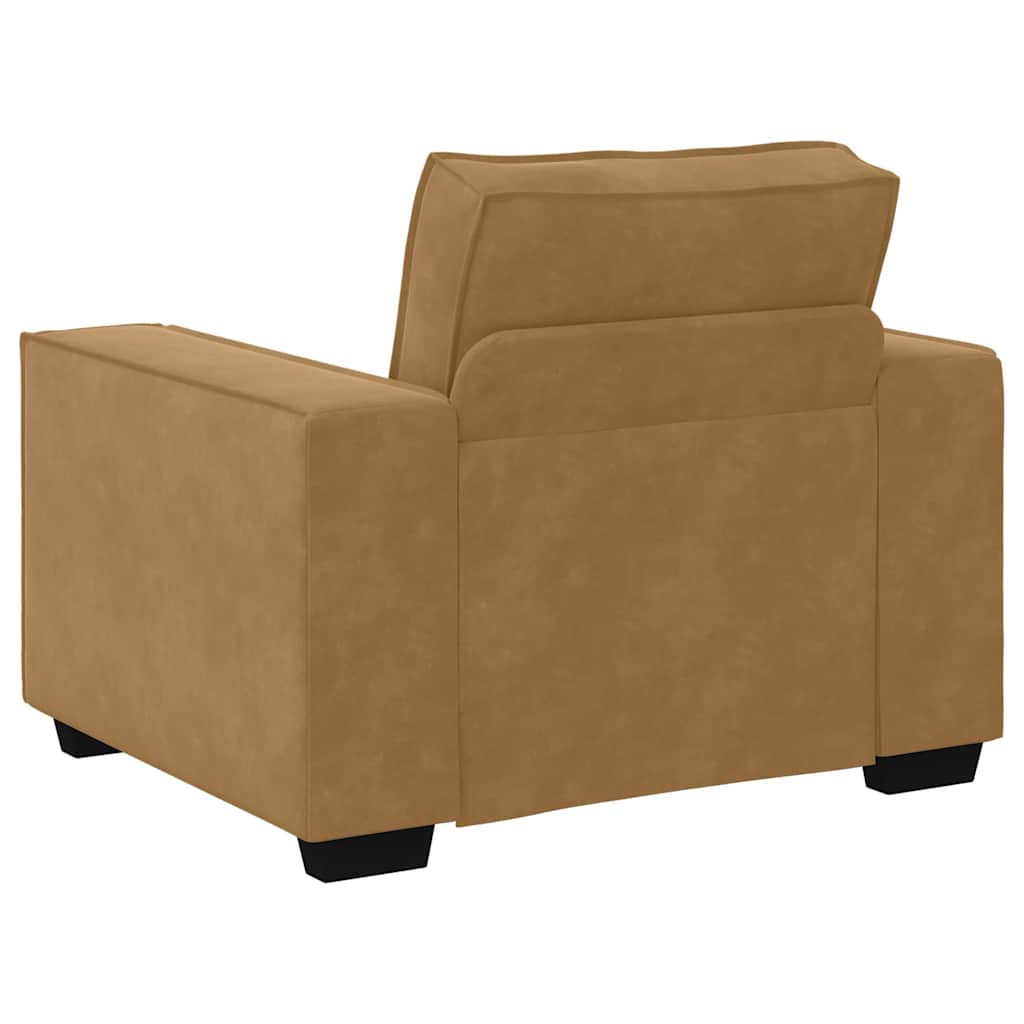 3-dijelni set sofa s jastucima, smeđi baršun