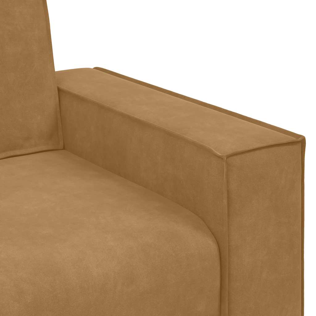 3-dijelni set sofa s jastucima, smeđi baršun