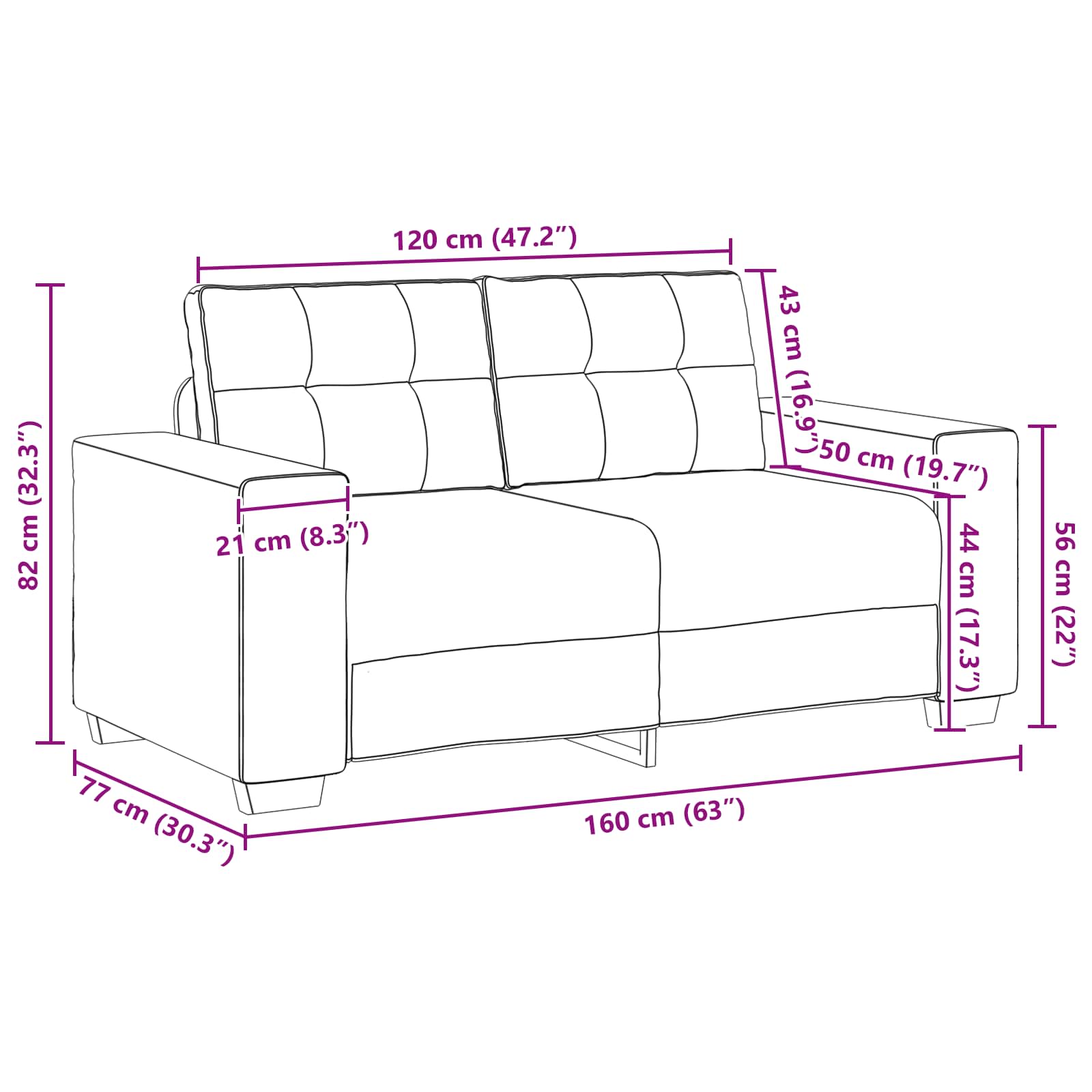 Set sofe 3 pcs Crna 221 x 80 x 80 cm Baršun