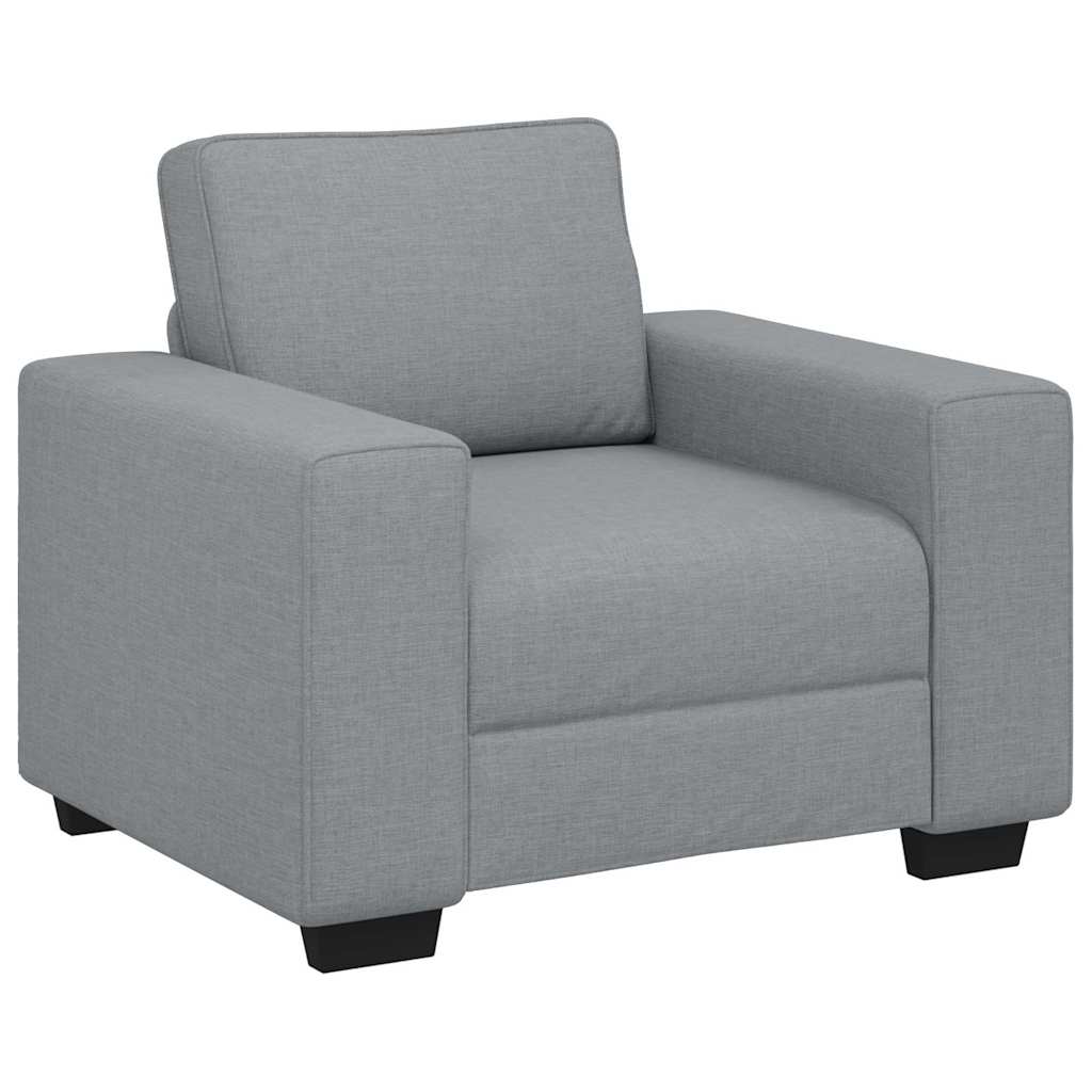 3-dijelni set sofa s jastucima, svijetlo siva tkanina