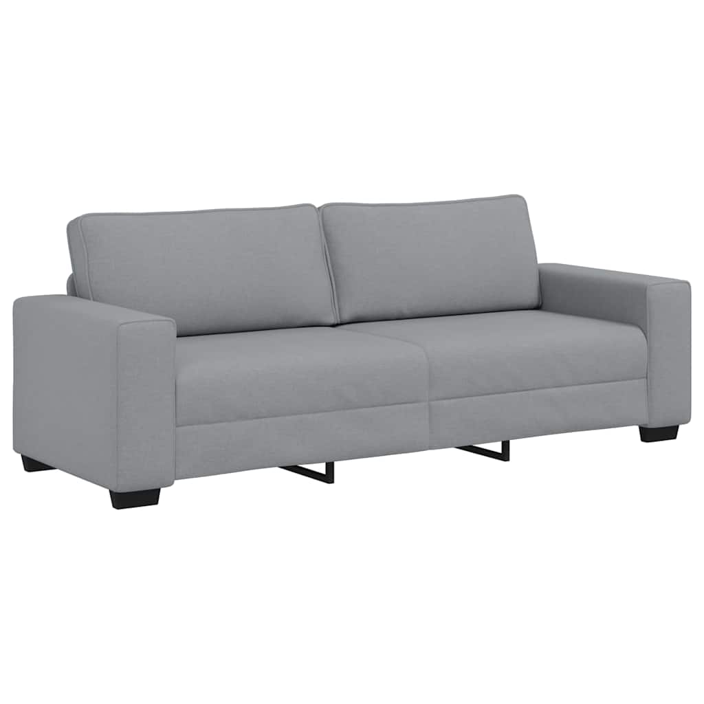 3-dijelni set sofa s jastucima, svijetlo siva tkanina