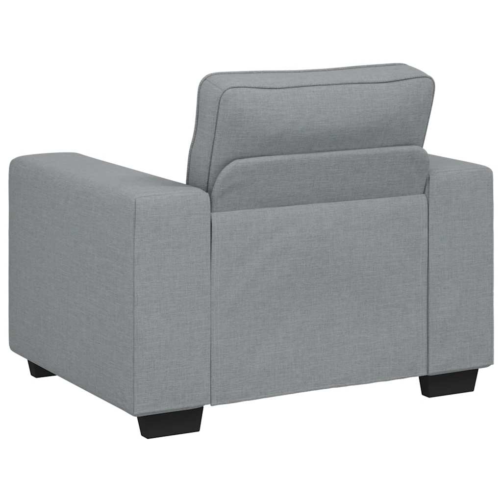 3-dijelni set sofa s jastucima, svijetlo siva tkanina