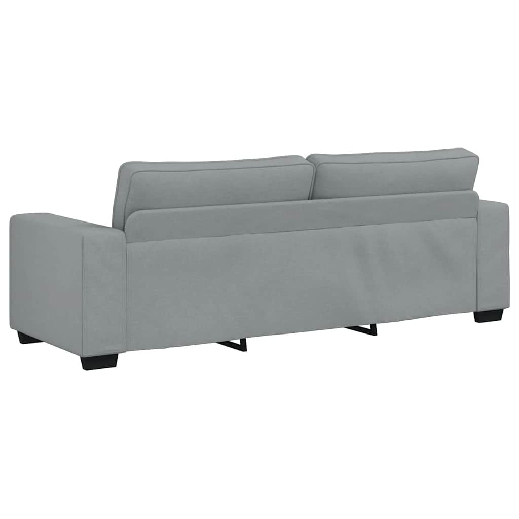 3-dijelni set sofa s jastucima, svijetlo siva tkanina
