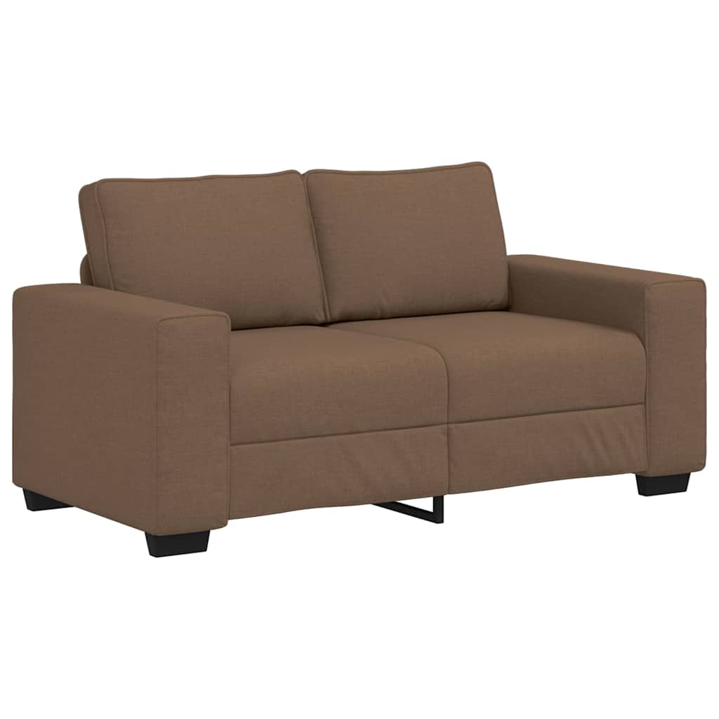 3-dijelni set sofa s jastucima, smeđa tkanina