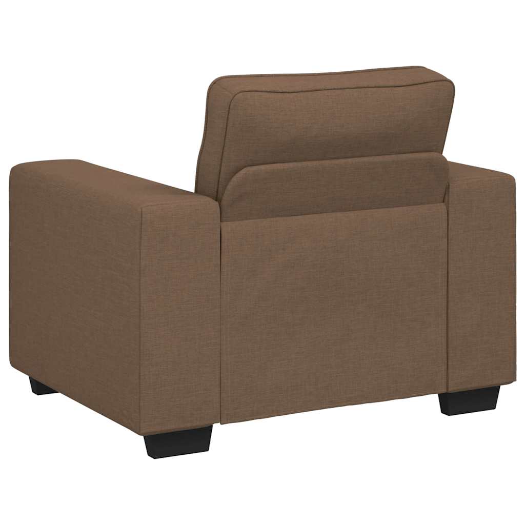 3-dijelni set sofa s jastucima, smeđa tkanina