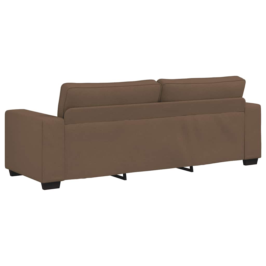 3-dijelni set sofa s jastucima, smeđa tkanina
