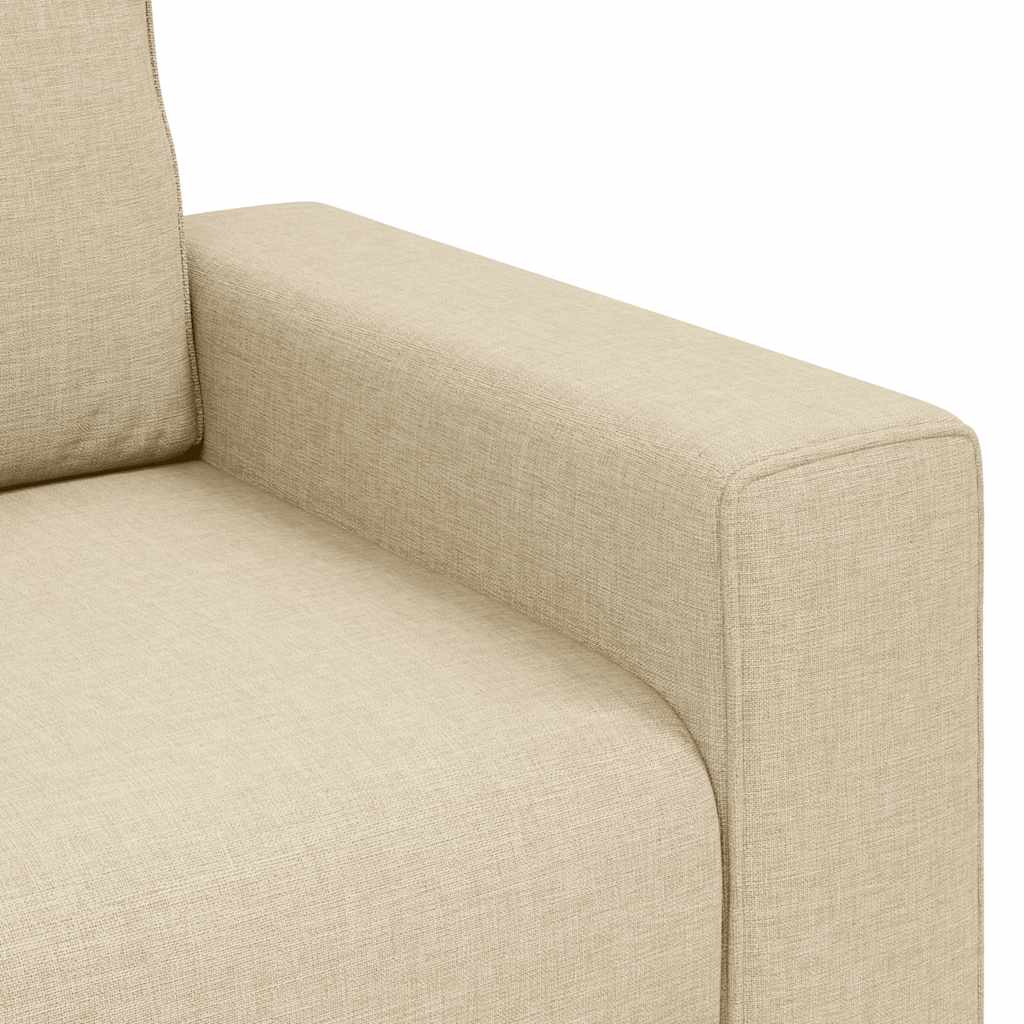 3-dijelni set sofa s jastucima, krem tkanina