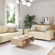 3-dijelni set sofa s jastucima, krem tkanina