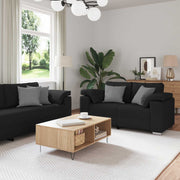 Sofa 3 pcs Crna 219 x 80 x 82 cm Platnasta tkanina