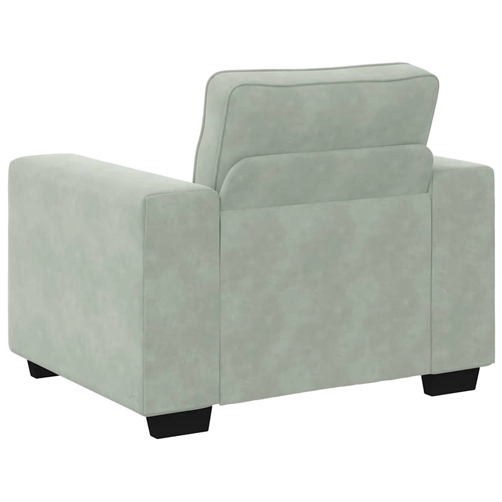3-dijelni set sofa s jastucima, svijetlo sivi baršun