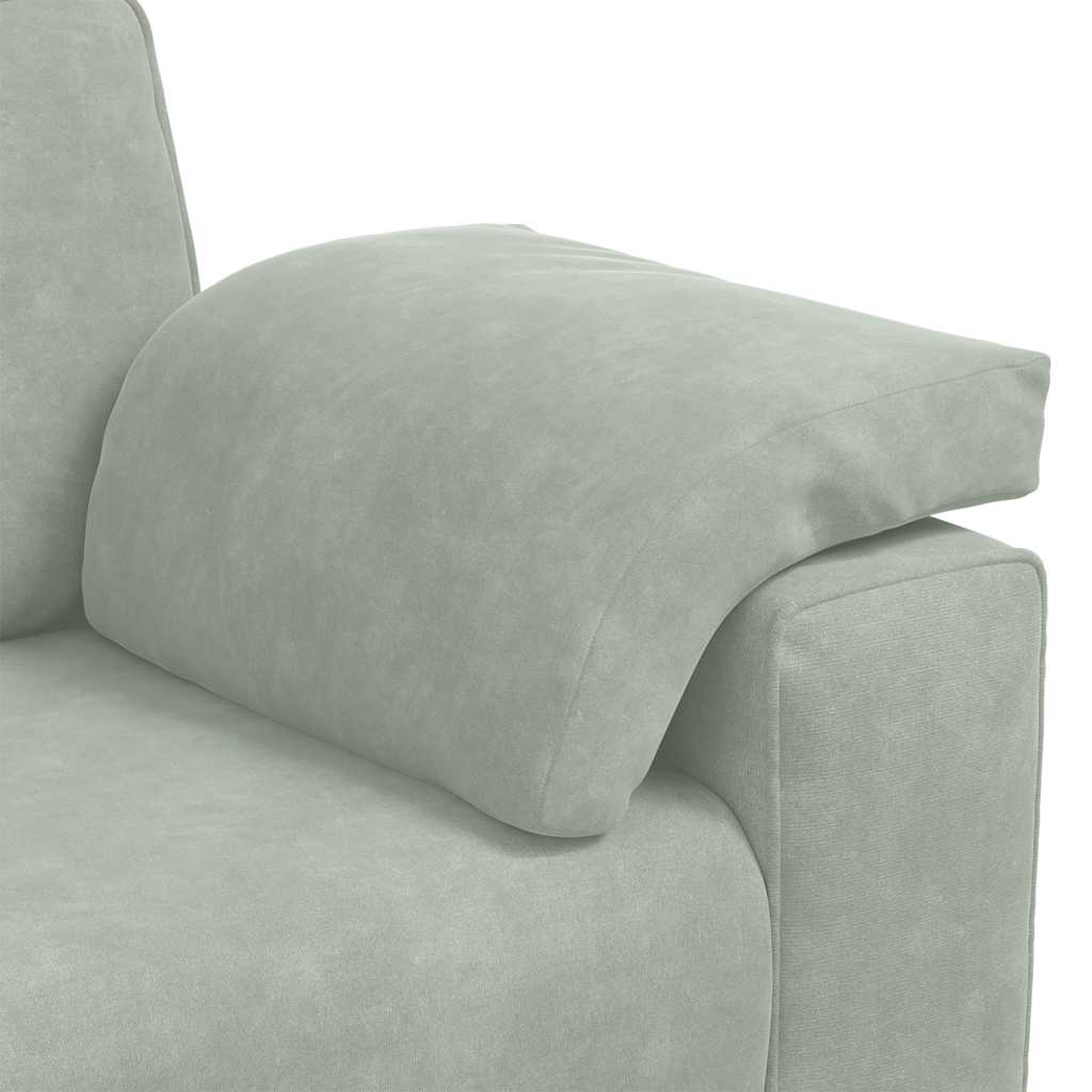 3-dijelni set sofa s jastucima, svijetlo sivi baršun