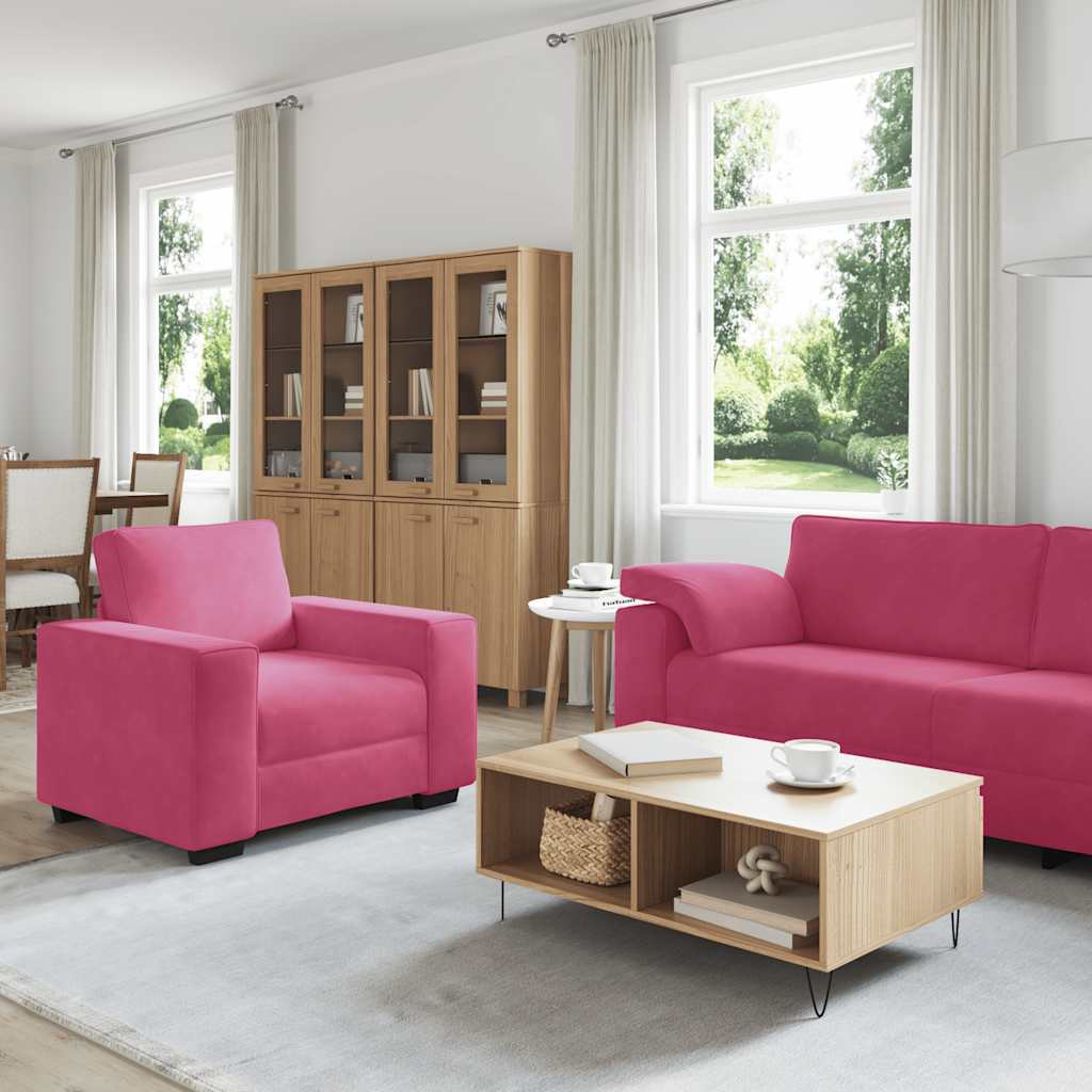 3-dijelni set sofa s jastucima, vinsko crveni baršun