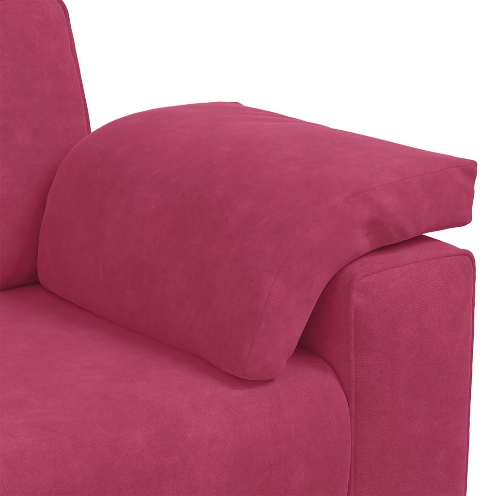 3-dijelni set sofa s jastucima, vinsko crveni baršun