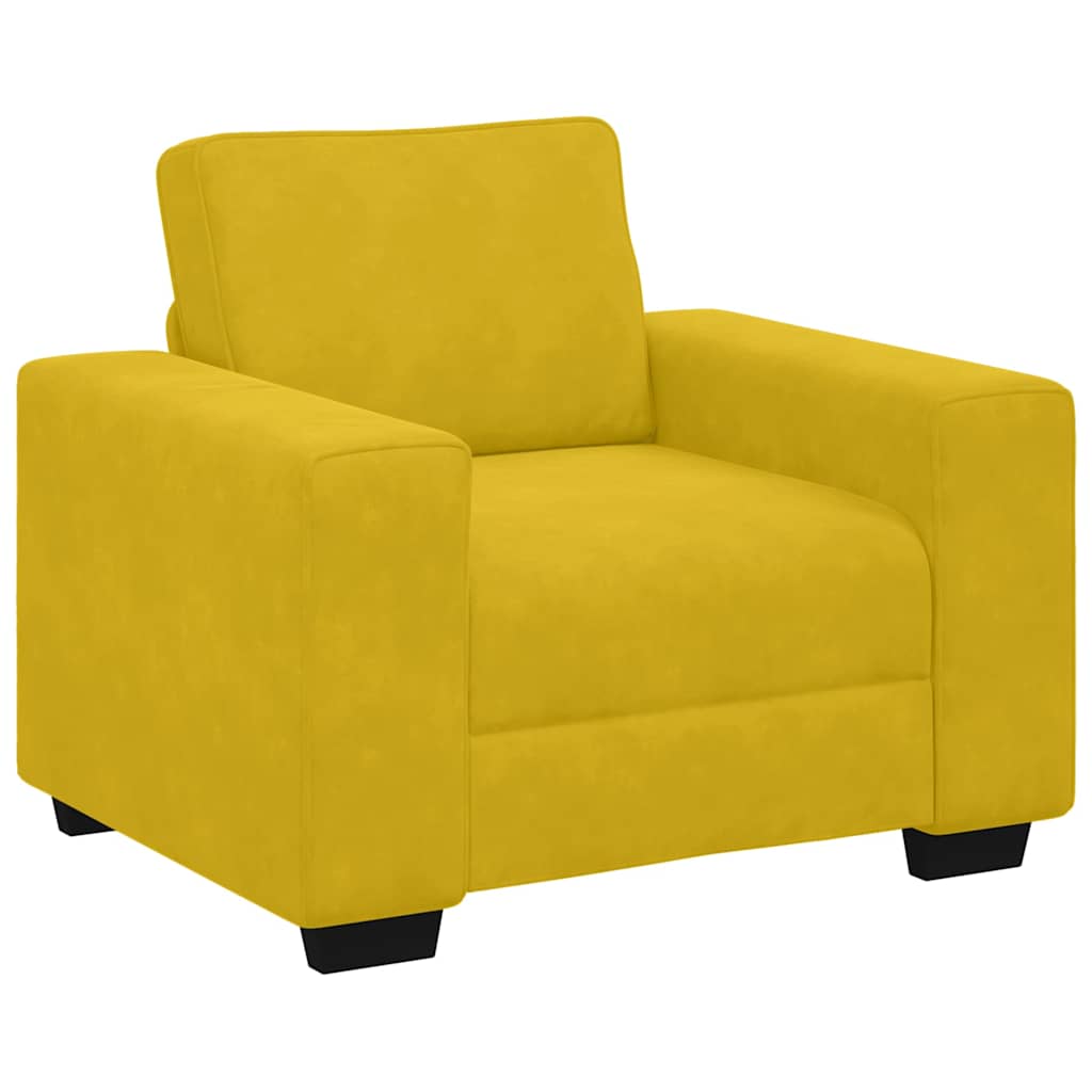 3-dijelni set sofa s jastucima, žuti baršun
