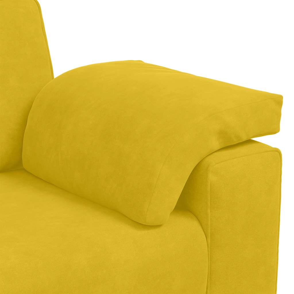 3-dijelni set sofa s jastucima, žuti baršun