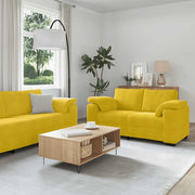 3-dijelni set sofa s jastucima, žuti baršun