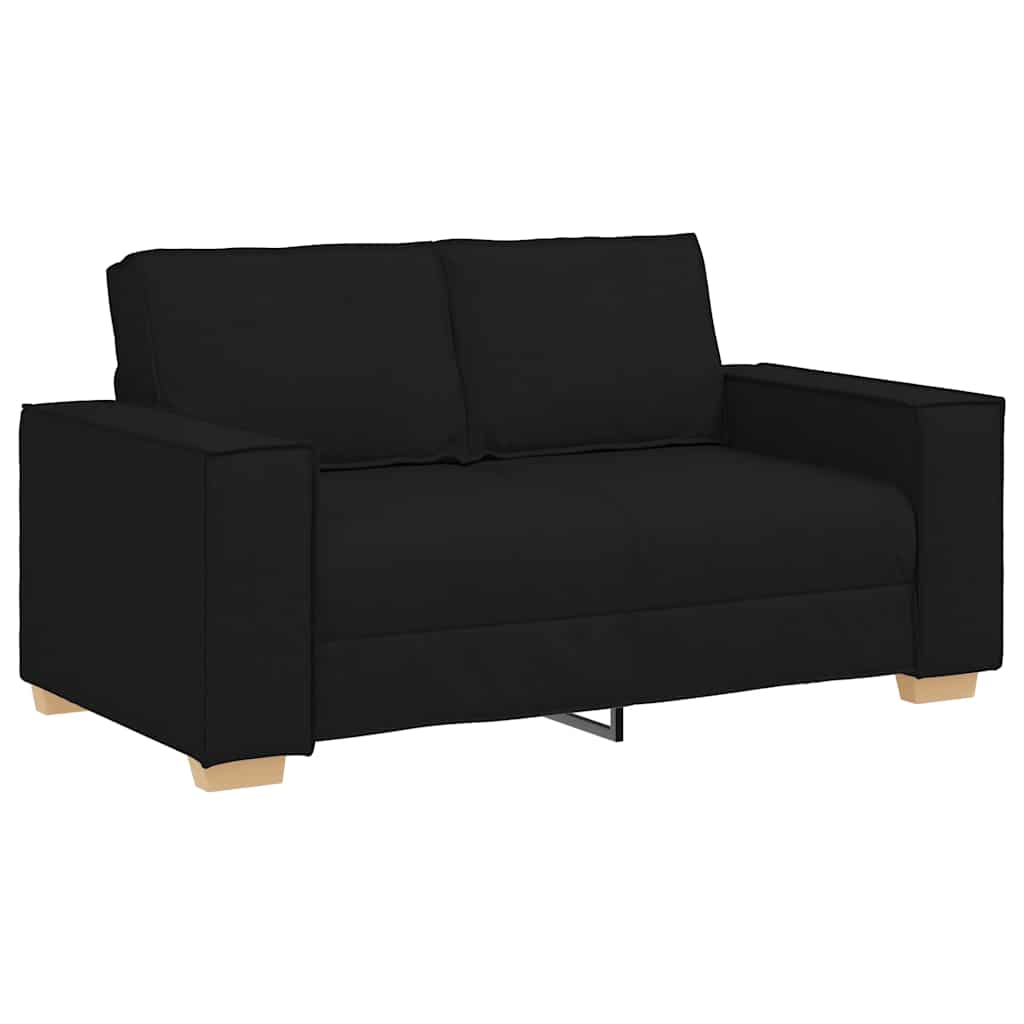 Dvodijelni set sofa s jastucima, crna tkanina