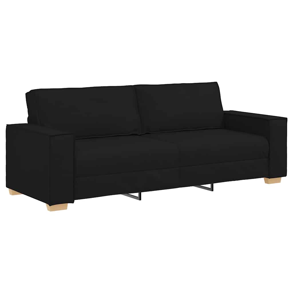 Dvodijelni set sofa s jastucima, crna tkanina