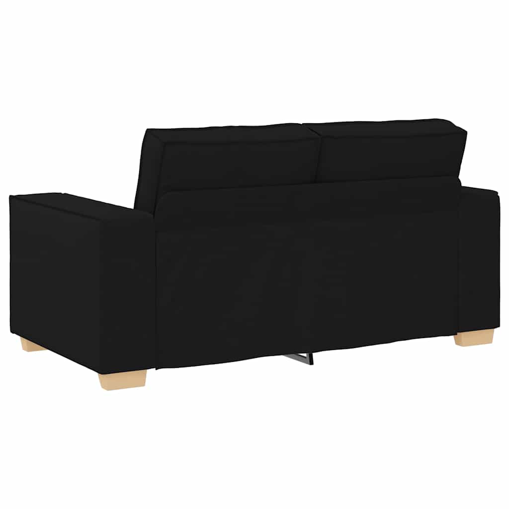 Dvodijelni set sofa s jastucima, crna tkanina