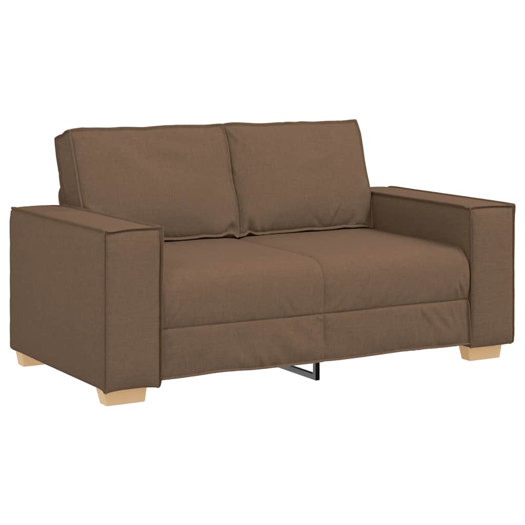 Dvodijelni set sofa s jastucima, smeđa tkanina