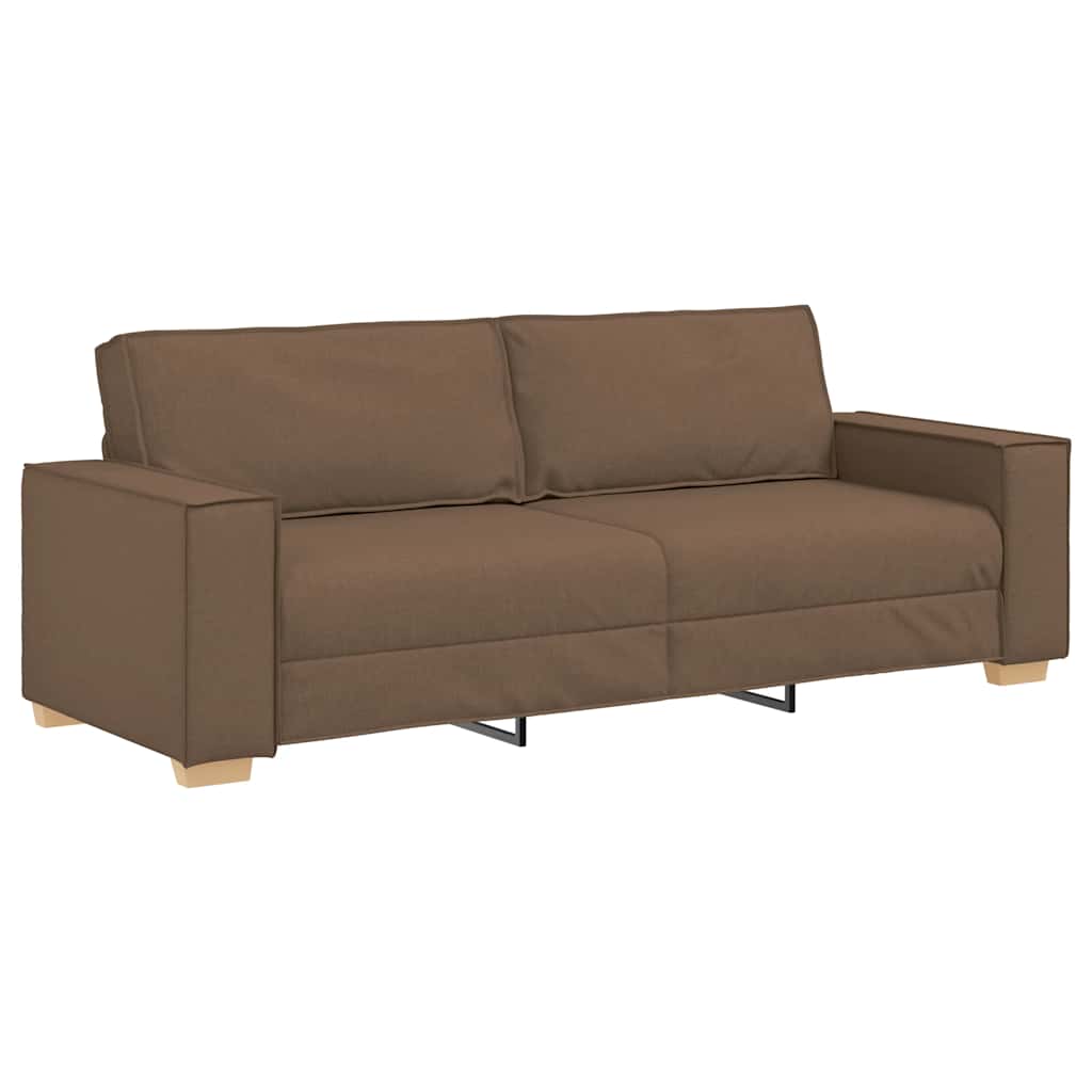 Dvodijelni set sofa s jastucima, smeđa tkanina