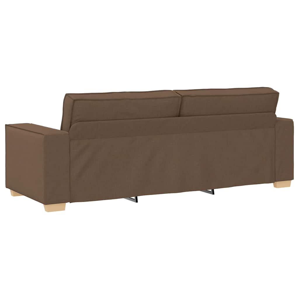 Dvodijelni set sofa s jastucima, smeđa tkanina