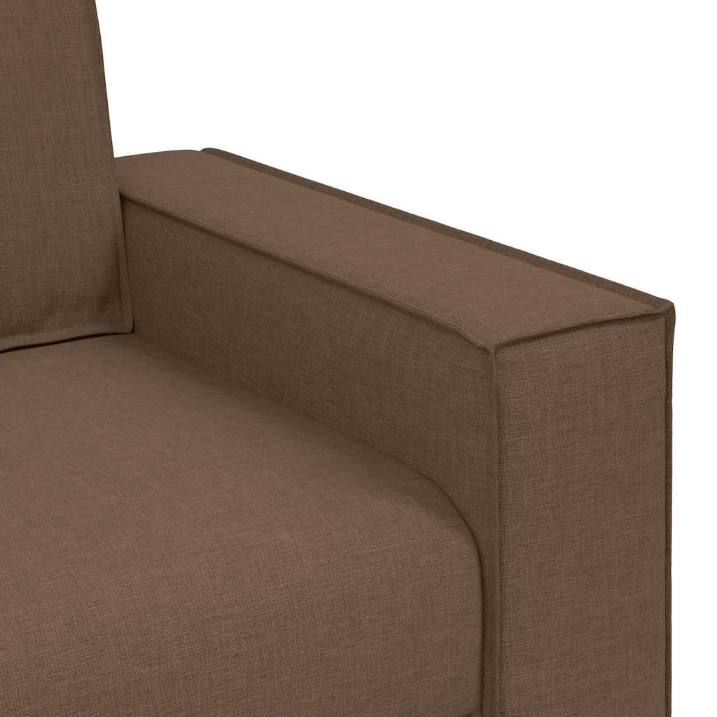 Dvodijelni set sofa s jastucima, smeđa tkanina