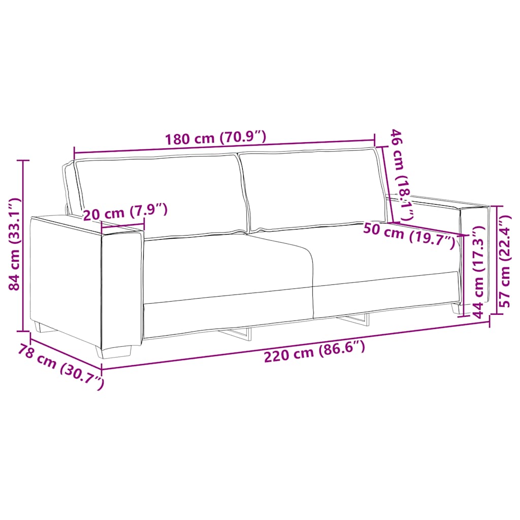 Dvodijelni set sofa s jastucima, smeđa tkanina