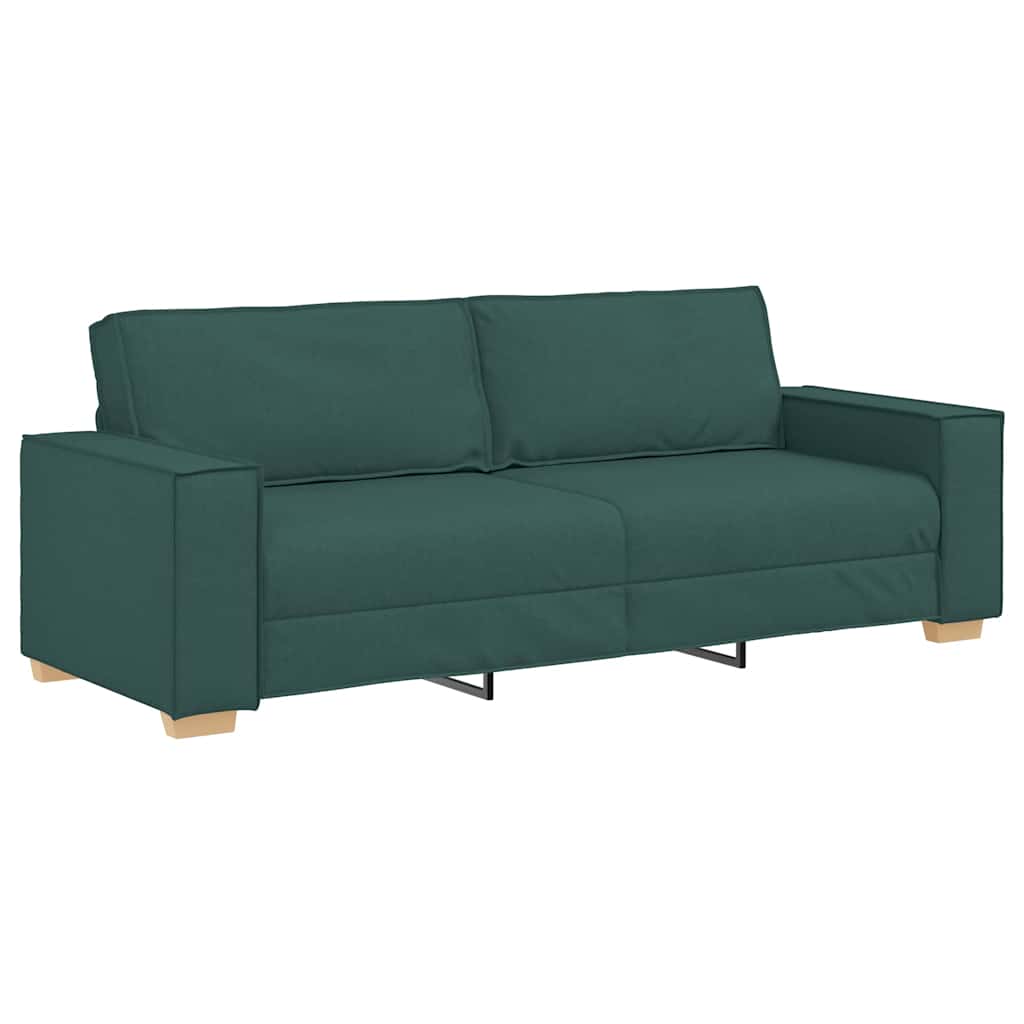Dvodijelni set sofa s jastucima, tamnozelena tkanina