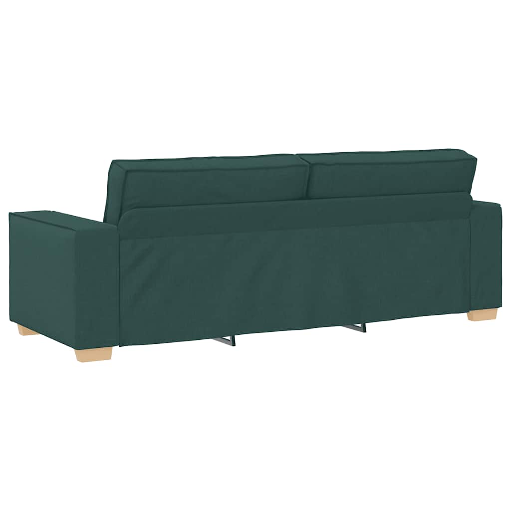 Dvodijelni set sofa s jastucima, tamnozelena tkanina