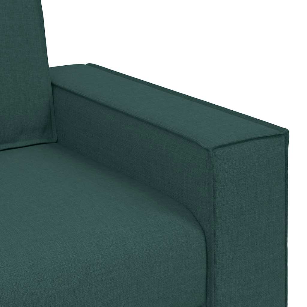 Dvodijelni set sofa s jastucima, tamnozelena tkanina