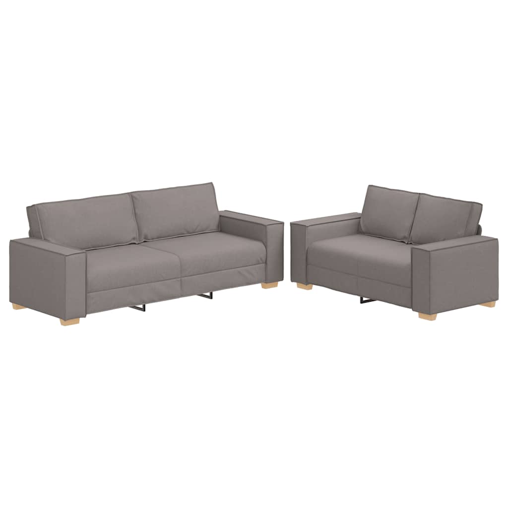 Dvodijelni set sofa s jastucima, taupe tkanina