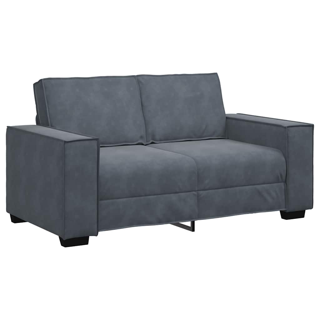 Dvodijelni set sofa s jastucima, tamno sivi baršun