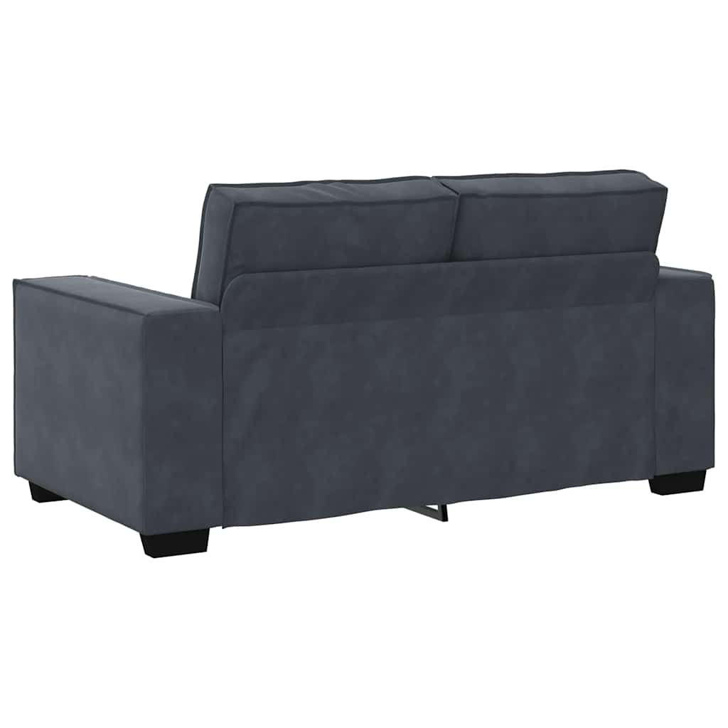 Dvodijelni set sofa s jastucima, tamno sivi baršun