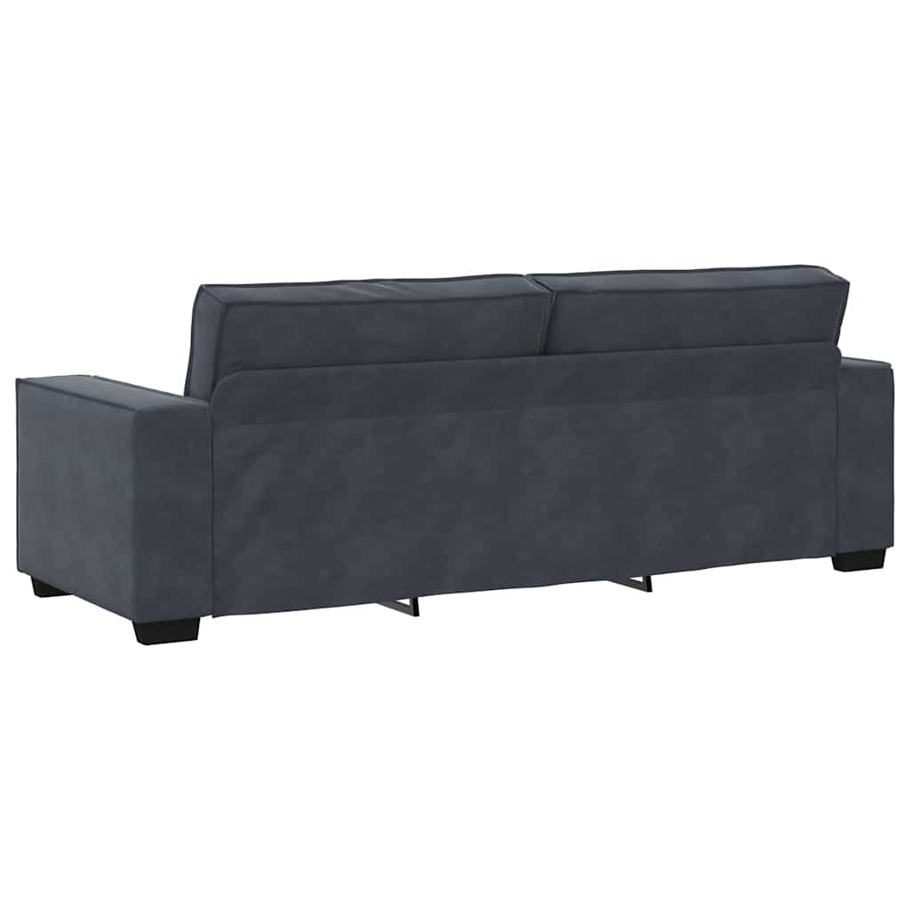 Dvodijelni set sofa s jastucima, tamno sivi baršun