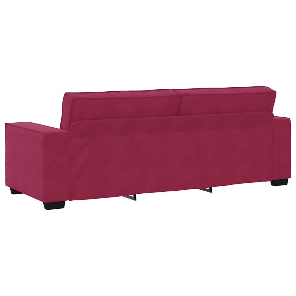 Dvodijelni set sofa s jastucima, vinsko crveni baršun